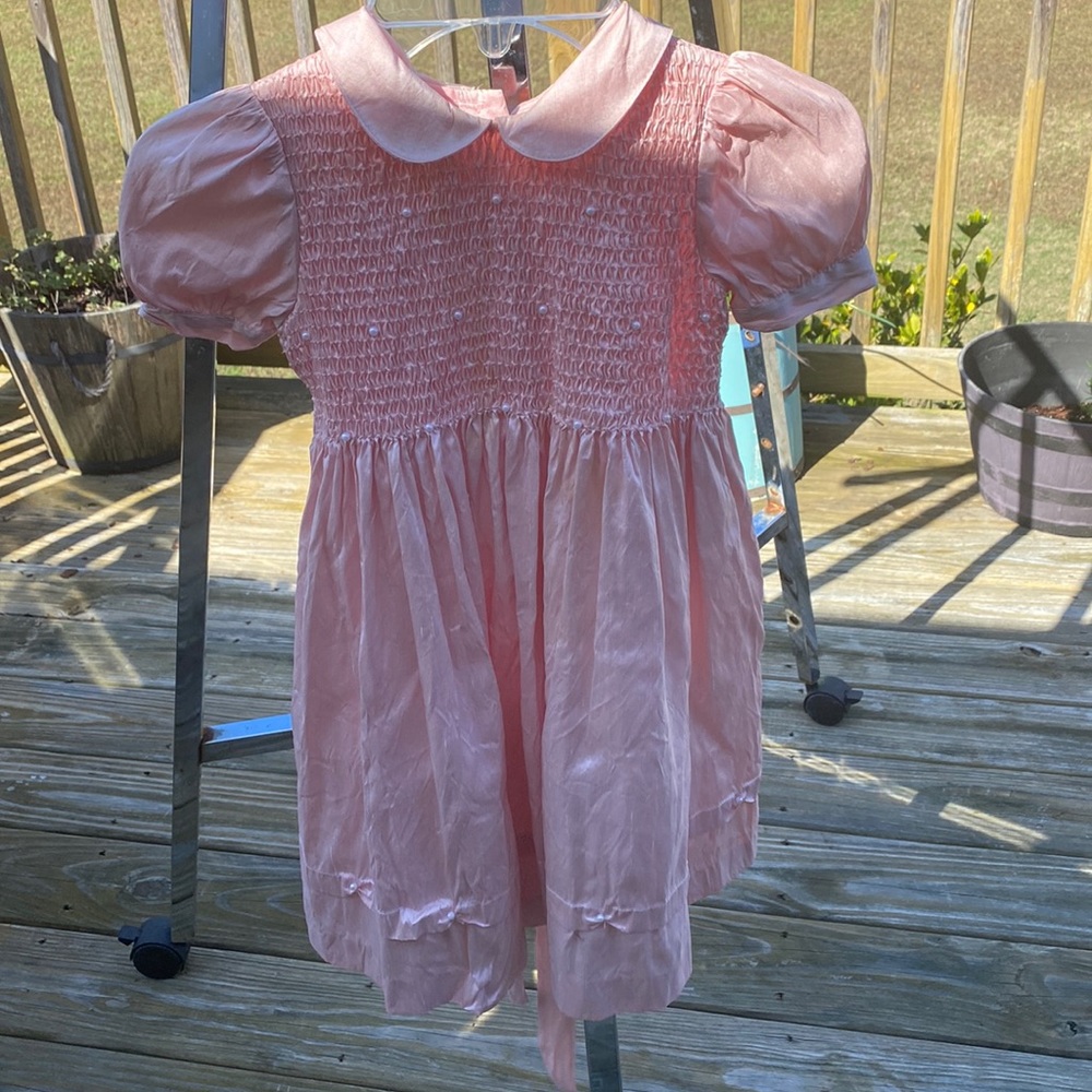 Vintage silk Laura Ashley dress with pearl accents